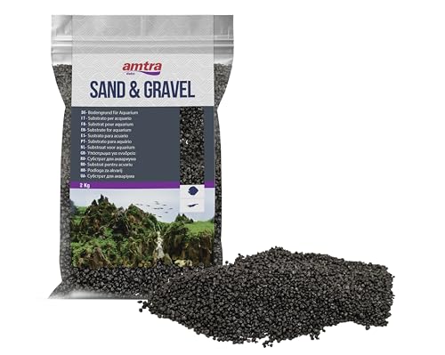 Croci Amtra Quarzsand, Keramik, Schwarz, natürlicher Quarzsand, für Süß- und Meerwasser, Körnung 1,6 – 2 mm, 2 kg von Amtra