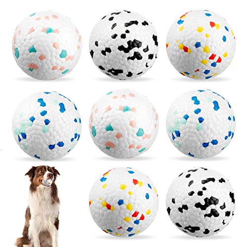 Amylove 8 Stück Hundespielzeug für aggressive Kauer, 7.9 cm, unzerstörbarer Hundeball, federnd, schwimmend, Hundespielzeug, Ball, leicht, langlebig, Apportieren, 4 Farben von Amylove