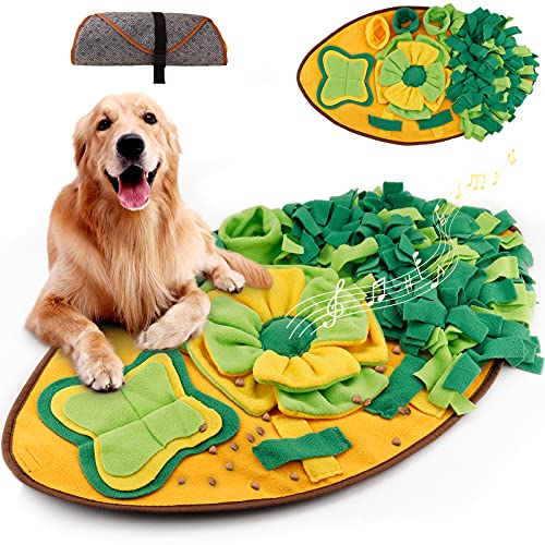 Amzeeniu Schnüffelteppich Katze Pet Snuffle Mat Schnüffelmatte Riechen Trainieren Schnüffeldecke Suchteppich Leaf Shape Hund Puzzle Matten Interaktives Hundespielzeug Intelligenz Trainingsmatte von Amzeeniu