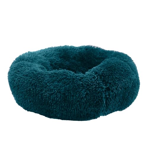 Ancol Hundebett, superplüschig, Donut, weich, maschinenwaschbar, warm, rutschfest, flauschig, 50 cm, Blaugrün von Ancol