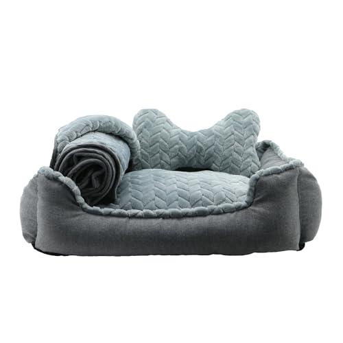 Ancol Hundebett, weich, maschinenwaschbar, warm, rutschfeste Unterseite, 60 x 50 cm, Grau von Ancol