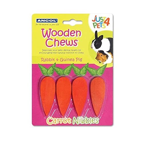 Ancol Just 4 Pets Wooden Carrot Nibbles Chew Toy von Ancol