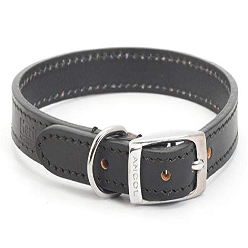 Ancol - Leather Collar Black - 16" - EU/UK von Ancol