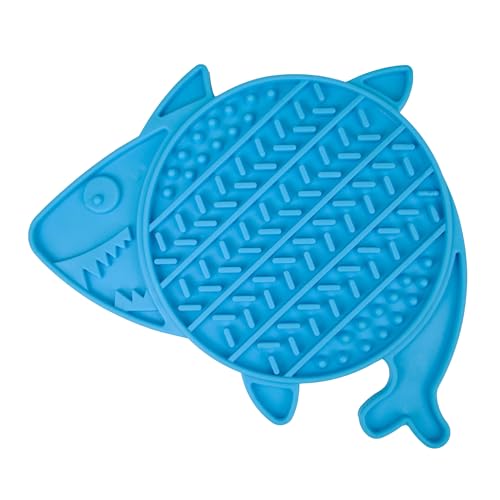 Ancol Örva Pet Shark Lick Mat - Hunde Katzen Interaktiver Slow Feeder mit Saugnäpfen - Langeweile und Angstlinderung - 21 cm von Ancol