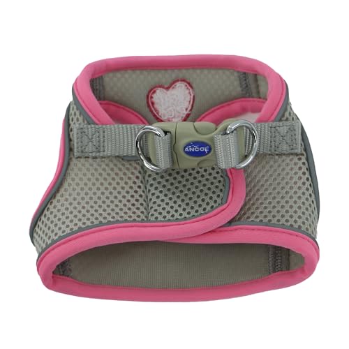 Ancol Small Bite Hundegeschirr, reflektierend, weich, atmungsaktiv, 25 bis 30 cm, Rosa von Ancol