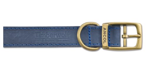 Ancol Timberwolf Hundehalsband aus Leder, 65 cm, blau von Ancol