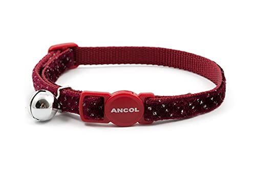 Ancol Samt-Katzenhalsband, glitzernd, Rot von Ancol