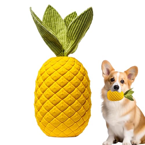 Ancsttu Ananas Hundekauspielzeug, Unzerstörbares Hundespielzeug Interaktives Hundespielzeug Aus Lebensmittelechtem Naturkautschuk Hunde Quietschspielzeug Für Drinnen Und Draußen von Ancsttu