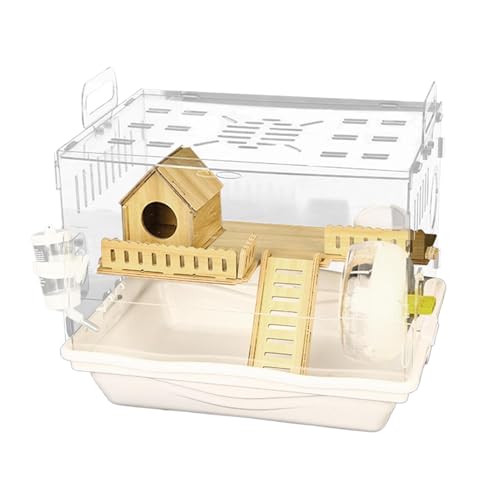 Ancsttu Hamster-Habitat, transparenter Kleintier-Hamster-Habitat für optimale Tierbeobachtung, Rennmäuse Unterkunft, atmungsaktives Kleintier-Heimzubehör für Liebhaber, Familien von Ancsttu