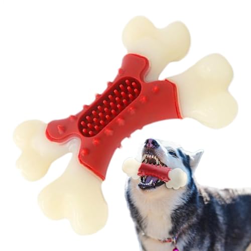 Ancsttu Hundeknochenkauen Spielzeug, Hund Bone Toy,Hartes Knochenformspielzeug für Zahnen mit Speckgeschmack | Langlebiges Kauwerkzeug mit feinen Borsten für Aggressive Kauen im Wohnzimmer, Garten, von Ancsttu