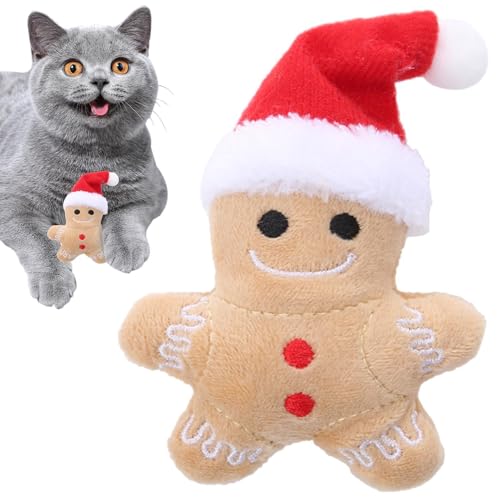 Ancsttu Lebkuchen Katzenspielzeug, Weihnachts Katzen Beißspielzeug Weihnachts Katzenminze Spielzeug, Reduziert Langeweile Interaktives Katzenspielzeug Hundespielzeug Für Innen Und Außen von Ancsttu