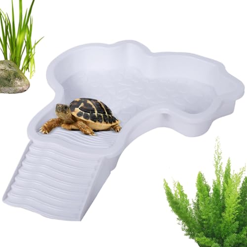 Ancsttu Turtle Water Pool - Schildkrötenwasserschale mit Leiter | Schildkrötenpool für Schildkröte und Amphibien, Reptilienlebensraum Zubehör von Ancsttu