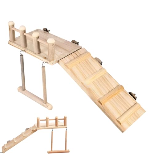Ancsttu Vogel Spielplatz - Natürliche Holz-Sitzstange Für Papageien,Holz Übungs- Und Trainingsast Mit Schaukel Für Unzertrennliche Und Sittiche Ancsttu Vogel Spielplatz - Natürliche Holz-Sitzstange Für Papageien,Holz Übungs- Und Trainingsast Mit Schaukel Für Unzertrennliche Und Sittiche von Ancsttu