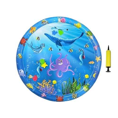 Ancsttu Wassermatte Für Katzen, Kätzchen Spielzeug, 99x99 cm Interaktives Kühlkissen Mit Pumpe Für Sommer Innen Außen Garten Wohnung Welpen Ancsttu Wassermatte Für Katzen, Kätzchen Spielzeug, 99x99 cm Interaktives Kühlkissen Mit Pumpe Für Sommer Innen Außen Garten Wohnung Welpen von Ancsttu