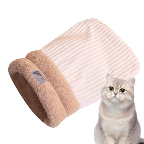 Plüsch-Katzensack, weicher, bequemer Katzenschlafsack, halbgeschlossen, warm und sicher, wärmend und gemütlich, Katzenschlafsack, wärmendes Katzenbett, Höhle für Katzen und Kleintiere von Ancsttu