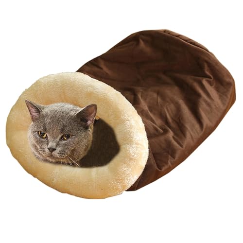 Winters Katzen Schlafsack, Weiche Und Bequeme Katzen Plüschschlafsack Halbgeschlossenes Warmer Katzen Plüschschlafsack Für Katzen Und Kleine Haustiere von Ancsttu