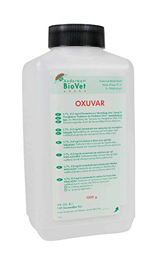 Andermatt BioVet OXUVAR® 5.7 - 1000 g - Oxalsäure zur Varroa Behandlung, Varroamilbe Sommer und/oder als Winterbehandlung 3,0 Oxalsäure-Dihydrat zum Besprühen von Ablegern, Kunstschwärmen brutfre von Andermatt BioVet