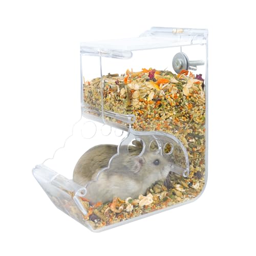 Andiker Automatischer Hamster-Futterspender, 400 ml, Acryl, automatischer Futterspender für Hamster, Igel, Eichhörnchen, Meerschweinchen, Papageien (300 ml) von Andiker