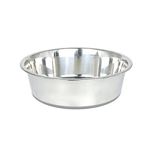 Andiker Edelstahl-Hundenapf 1750 ml, langlebiger, rutschfester Futternapf mit Silikonbasis, mittelgroße und große Hunde und Katzen (grau) (L-22 cm, 66 oz) von Andiker