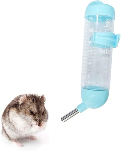 Andiker Hamster-Spenderflasche, tropffrei, Kunststoff, hängende Wasserflasche, automatischer Wasserflaschenspender, Käfigschale mit 2 rollenden Bällen für Kaninchen, Meerschweinchen, Ratte, Rennmäuse, von Andiker