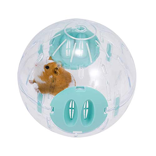 Andiker Hamsterball, 14 cm, Hamsterball, schönes Spielzeug, aus Kunststoff, für kleine Haustiere, goldene Seide, Bär Shih Tzu, Laufrad (14 cm, blau) von Andiker