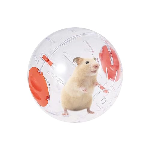 Andiker Hamsterball, 14 cm, transparenter Hamster-Laufball mit atmungsaktiven Löchern, einfach zu installieren, Hamster-Gymnastikball für kleine Tiere, um fit zu halten oder mehr Sport Hamsterräder zu machen (Orange) von Andiker