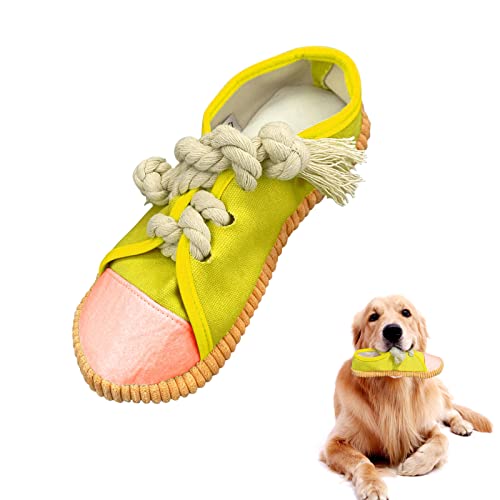 Andiker Hundekauspielzeug, langlebiges Schuhförmiges Hundekauspielzeug mit Squeakers, um Langeweile zu reduzieren und zusätzliche Energie zu verbrauchen Interaktives (gelb) von Andiker