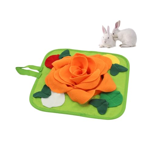 Andiker Kaninchen-Futtermatte, 30 cm, rutschfeste Kaninchen-Schnüffelmatte mit Seil zum Aufhängen, buntes Kaninchen-Schnüffel-Pad für Chinchillas, Vögel, Welpen, Meerschweinchen, Schnüffeltraining von Andiker