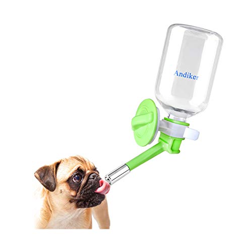 Andiker No-Drip Dog Water Dispenser Bottle-Dog Kennel Cage Water Dispenser Water Drinker Kettle for Pets can be Raised and Lowered Drinking Water Feeding Cage Water Bottle for Dogs (Green) von Andiker