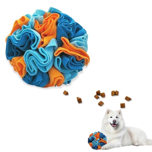 Andiker Schnüffelball für Hunde, Plüsch, bunt, interaktiver Schnüffelball, Versteck, Hundepuzzle-Spielzeug für Training und Linderung von Langeweile, maschinenwaschbar, Hundeball für kleine Hunde von Andiker