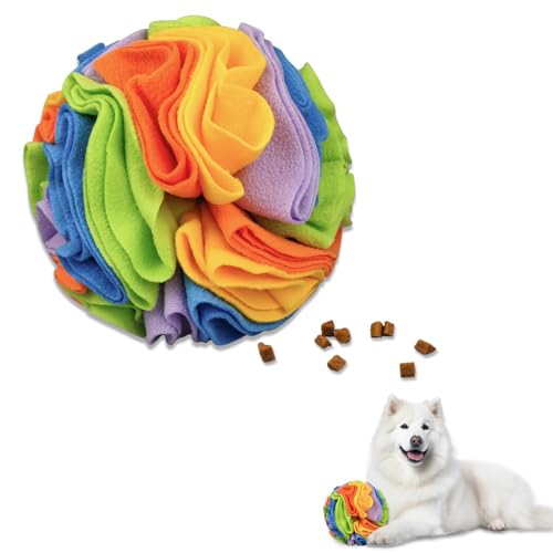 Andiker Schnüffelball für Hunde, Plüschball, bunt, interaktiver Schnüffelball, Versteck, Hunde-Puzzle-Spielzeug zur Linderung von Langeweile und Training, maschinenwaschbar, Hundeball für kleine Hunde von Andiker