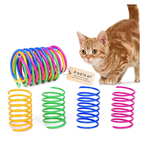 Andiker interaktives Spirale Katzenspielzeug, Buntes kreatives Spielzeug Langlebiges weiches Katzen Aktivierung Spielzeug zum Schlagen, Beißen und Jagen von Kätzchenspielzeug (20pcs) von Andiker