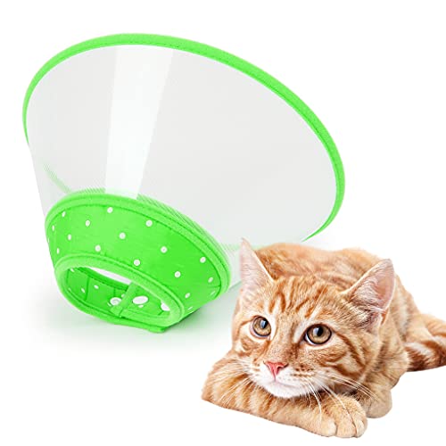 Pet Cone Recovery Hundekegel, verstellbares Hundehalsband, transparentes gepolstertes Halsband mit atmungsaktivem, weichem Rand, entworfen für Katzen und Welpen (klein, grün) von Andiker