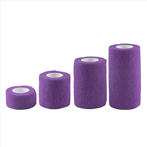 Andux Zone Selbstklebende Bandage 4 Rollen Cohesive Wrap-Verband ZZTXBD-04 (Lila) von Andux