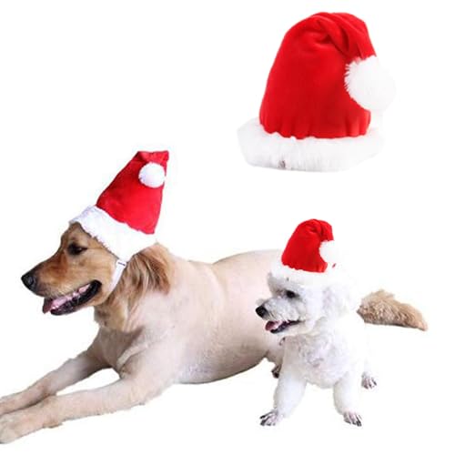 Anelekor Verstellbarer stehender Weihnachtshundehut für kleine Hunde und Katzen, Weihnachtsmann-Kostüm für Hunde und Katzen, Weihnachtsmann-Kostüm für Party, Urlaub, Größe XS (klein, rot) von Anelekor