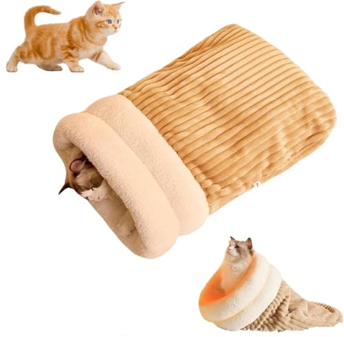 Angaekkot Katzenschlafsack,Cat Sleeping Bag Warm Pet Bed,Haustier Schlafsack,Schlafsack für Katzen,Katzen-Winterschlafsack,katzenschlafsack Waschbar,Halbgeschlossene Schlafmatte für Haustiere (A) von Angaekkot