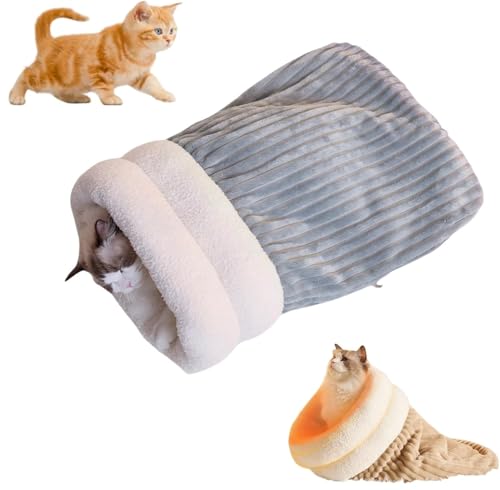 Angaekkot Katzenschlafsack,Cat Sleeping Bag Warm Pet Bed,Haustier Schlafsack,Schlafsack für Katzen,Katzen-Winterschlafsack,katzenschlafsack Waschbar,Halbgeschlossene Schlafmatte für Haustiere (B) von Angaekkot