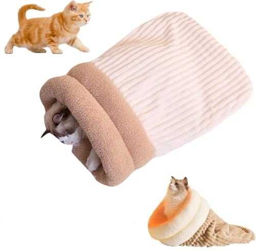 Angaekkot Katzenschlafsack,Cat Sleeping Bag Warm Pet Bed,Haustier Schlafsack,Schlafsack für Katzen,Katzen-Winterschlafsack,katzenschlafsack Waschbar,Halbgeschlossene Schlafmatte für Haustiere (C) von Angaekkot