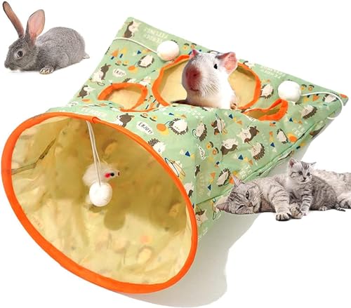 Angaekkot Katzentunnel für Indoor-Katzen,Cat Tunnel Bag,Katzentunnel für Indoor-Katzen,Faltbar Katzentunnel Katzenspielzeug, Katzentunnel-Papiertüte mit Plüschball,Lustige Spieltunnel für Katzen (A) von Angaekkot