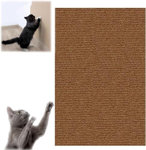 Kratzmatte Selbstklebend Katzen,DIY Climbing Cat Scratcher,Kratzmatte Katze Wand,Cat Scratching Mat,Trimmbare Selbstkleber Kratzmatte Katze,Katzen Kratzmatte Kratzschutz Sofa (Brown,40CM X 100CM) von Angaekkot