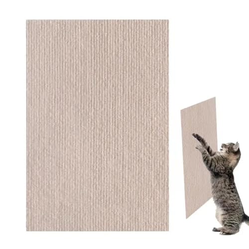 Kratzmatte Selbstklebend Katzen,DIY Climbing Cat Scratcher,Kratzmatte Katze Wand,Cat Scratching Mat,Trimmbare Selbstkleber Kratzmatte Katze,Katzen Kratzmatte Kratzschutz Sofa (Khaki,40CM X 100CM) von Angaekkot