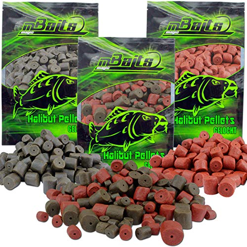 Angel-Berger Magic Baits Pellets gelocht Halibut Futtermittel Fisch (Dark Halibut 20mm, 2KG) von Angel-Berger