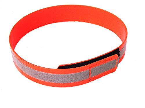 MJH 25mm BioThane Signal Reflex Halsung orange mit Klettverschluss vernäht Halsumfang 30-34cm von Angel for Pets