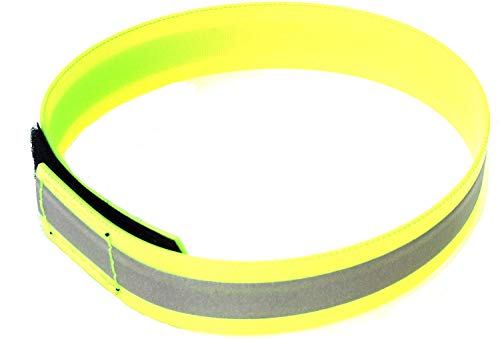 MJH 25mm BioThane Signal Reflex Halsung mit Klettverschluss vernäht gelb (30-34cm) von Angel for Pets