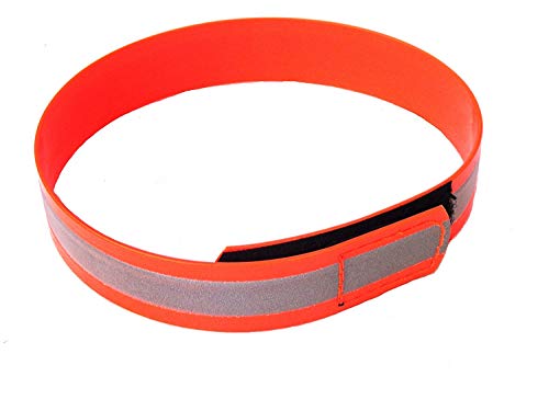 Angel for Pets MJH 25mm BioThane Signal Reflex Halsung mit Klettverschluss vernäht orange (46-50cm) von Angel for Pets