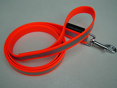 Angel for Pets MJH BioThane Leine 1,50m lang/19mm breit Reflex orange mit Handschlaufe von Angel for Pets