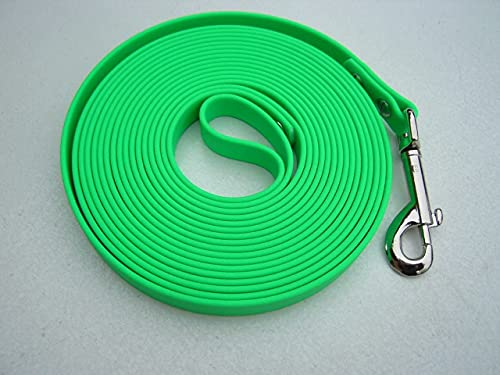 Angel for Pets MJH BioThane Leine 1m lang/13mm breit neon grün mit Handschlaufe von Angel for Pets