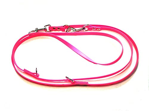 Angel for Pets MJH Führleine BETA-BioThane 3-Fach verstellbar 2m/9mm pink für Hunde bis ca. 12kg von Angel for Pets