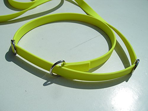 MJH Moxon, Retriever Leine Beta BioThane vernäht 16mm breit, 5m lang mit Handschlaufe (neon gelb) von MJH/Angel for Pets