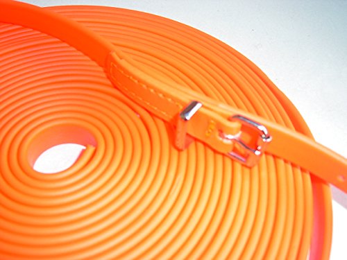 Angel for Pets MJH-Schweißleine Beta BioThane 16mm neon orange 10m; für Hunde 20-50kg von Angel for Pets